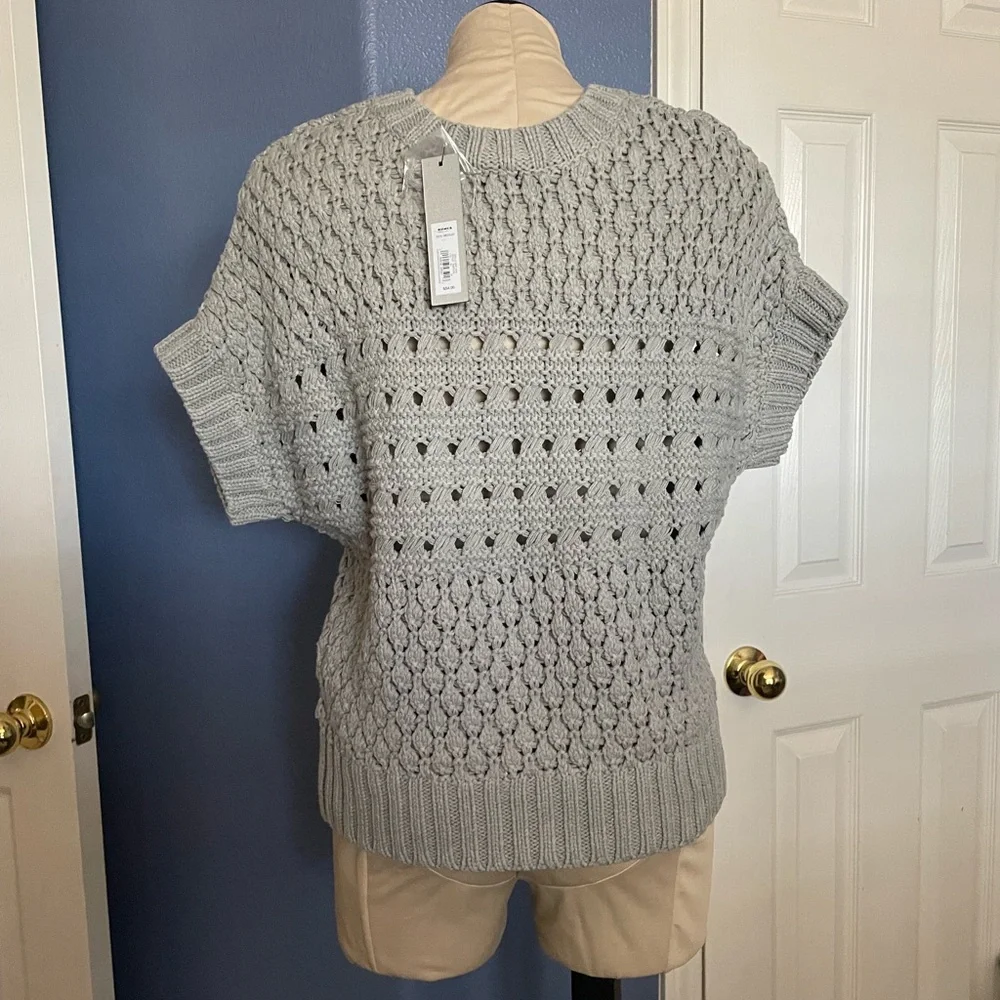Apt.9 Light Gray Open Stitch Pullover Sweater NWT - Picture 4 of 7